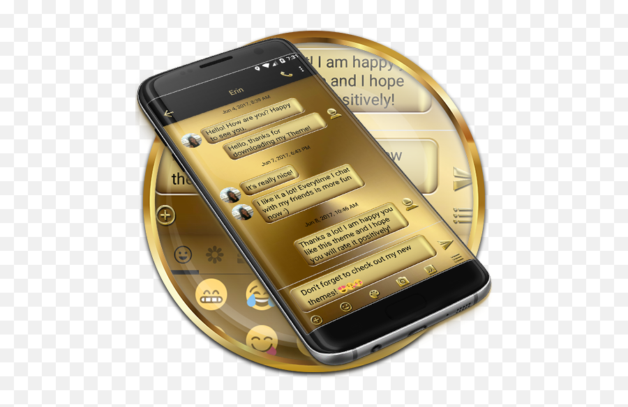 Sms Messages Metal Solid Gold Theme For Android - Download Technology Applications Emoji,Secret Emoji Messages