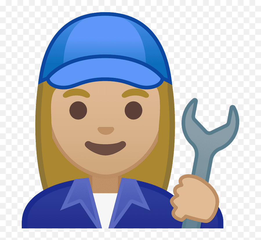 Woman Mechanic Emoji Clipart - Mujer Dibujo De Mecanica,Plumber Emoji