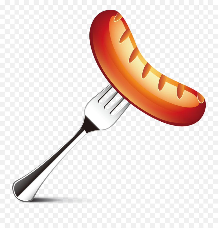 Ketchup Spoon Png Clip Art Black And White - Sausage On Fork Emoji,Spoon Emoji