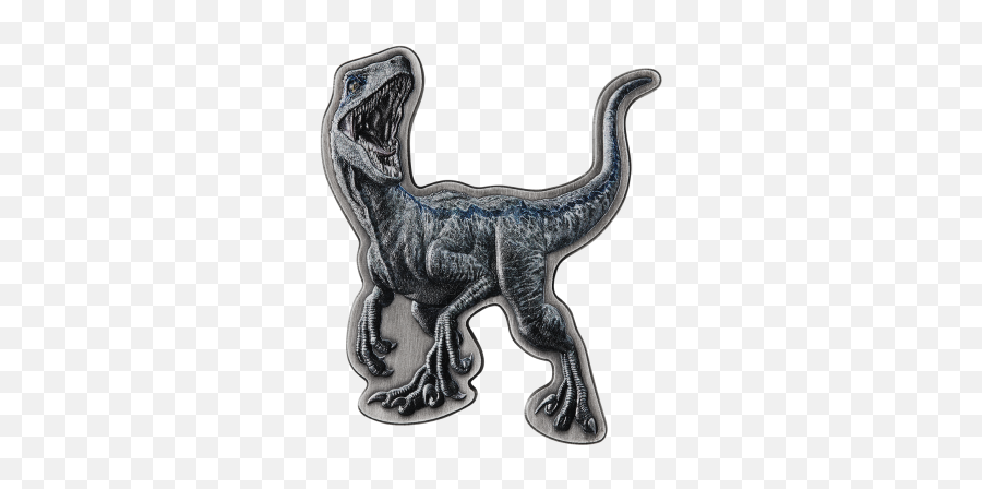 Velociraptor Shaped Jurassic World 2 Oz Silver Antique Coin Emoji,Insert Raptor Emoji In Text