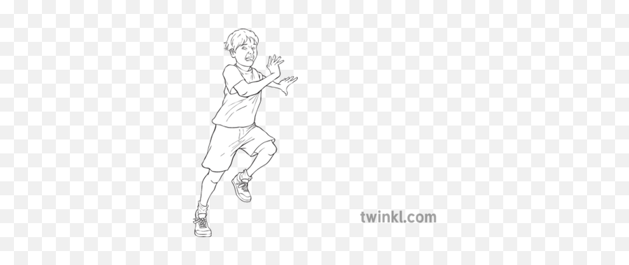 Boy Running Away Scared People Activity - Scared People Running Away Png Emoji,Emotions Black And White