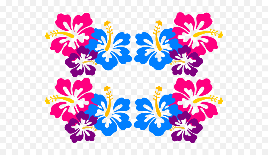 Luau Flowers Clip Art Borders Free - Clip Art Hibiscus Border Emoji,Luau Emoji