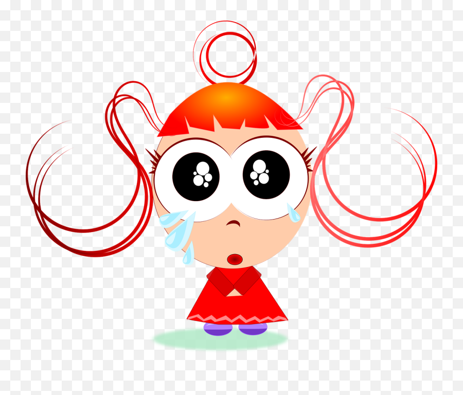 Download Hd Crying Infant Child Girl - Cartoon Sad Little Girl Emoji,Emotion Girl