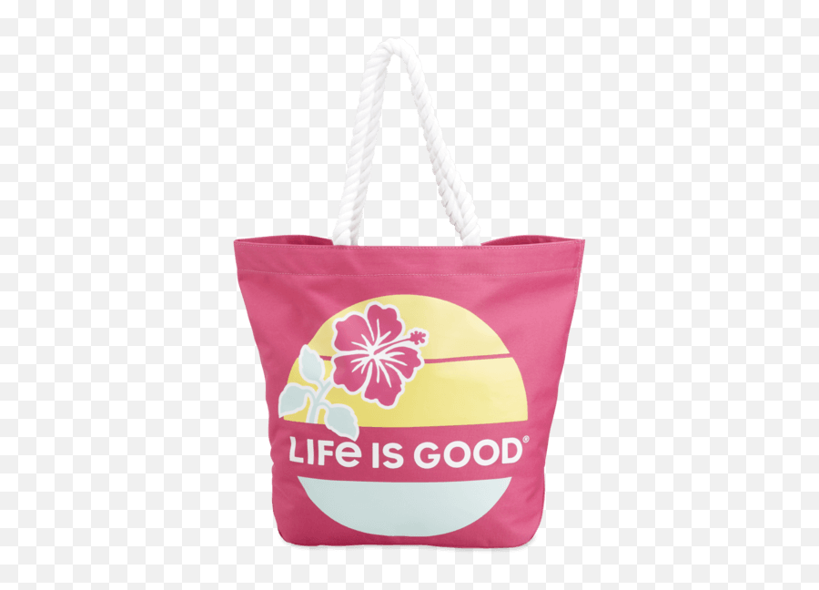 Accessories Hibiscus Sun Sunny Day Beach Bag Life Is Good - Tote Bag Emoji,Emoji Beach Towels