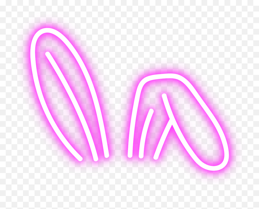 Freetoedit - Bunny Ears Neon Emoji,Emoji Heart Eyes Bunny Ears