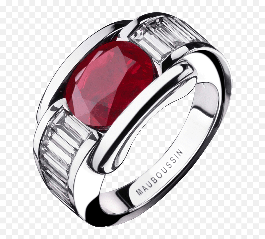 Alessandra Ring White Gold Ruby - Wedding Ring Emoji,Emotion Ring White