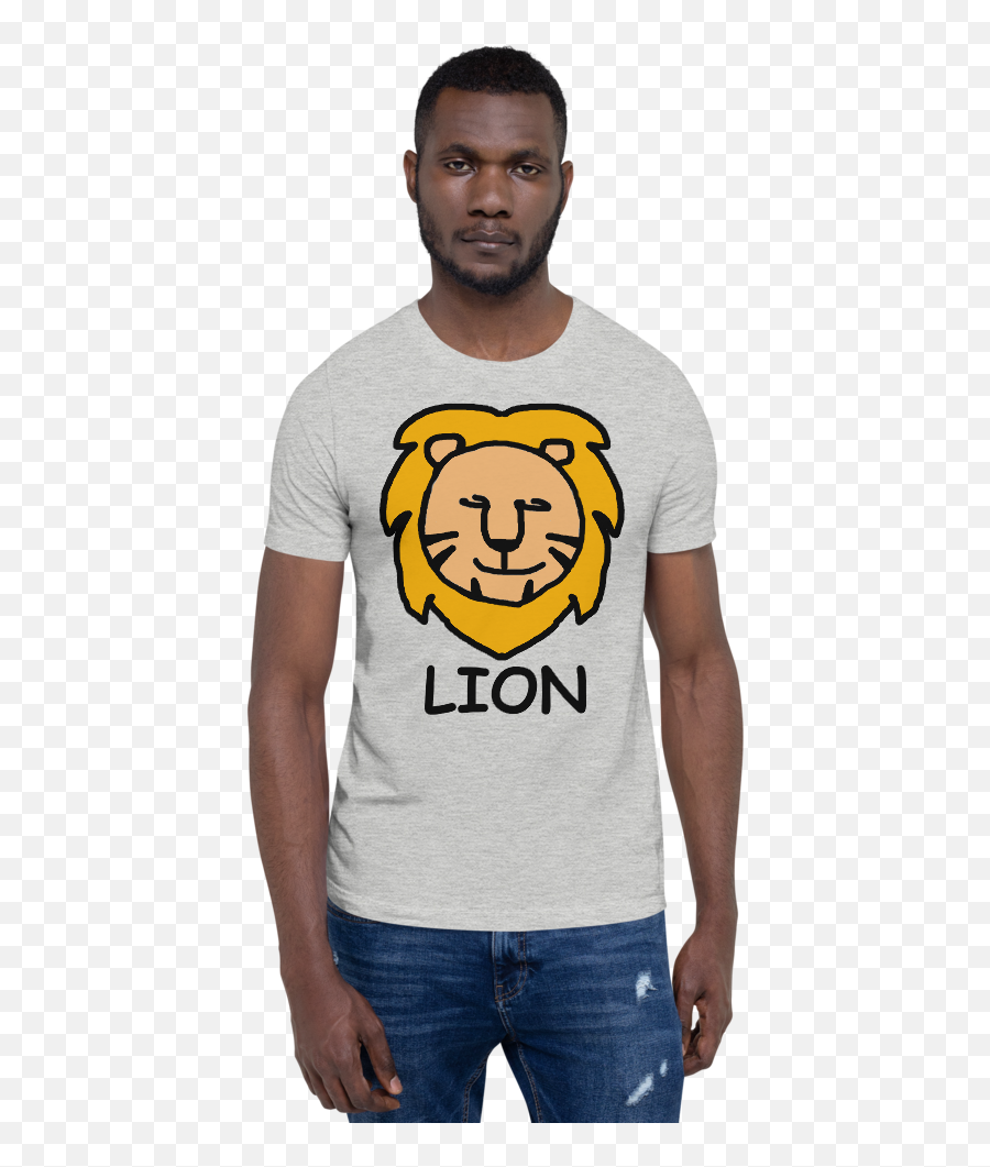 Lion - Premium Shortsleeve Unisex Tshirt Emoji,Lioness Emoticon