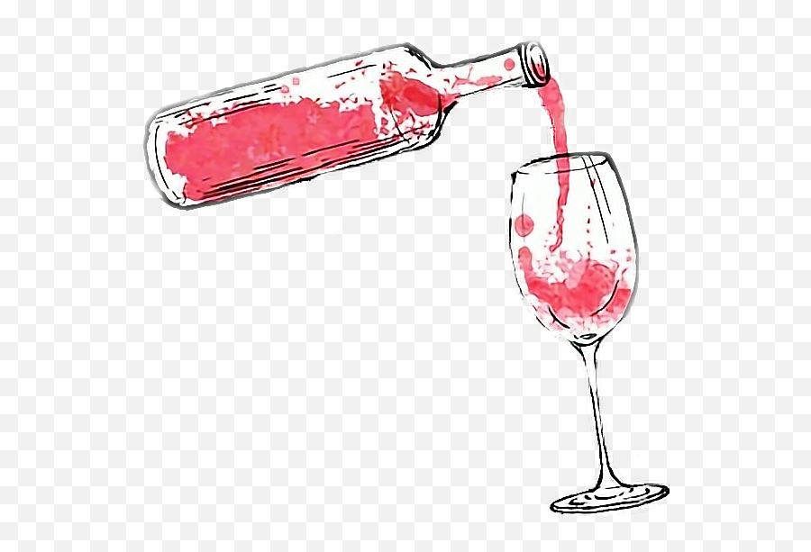 Wine Glass Bottle Pour Sticker - Clip Art Wine Png Emoji,Wine Glass Emoji