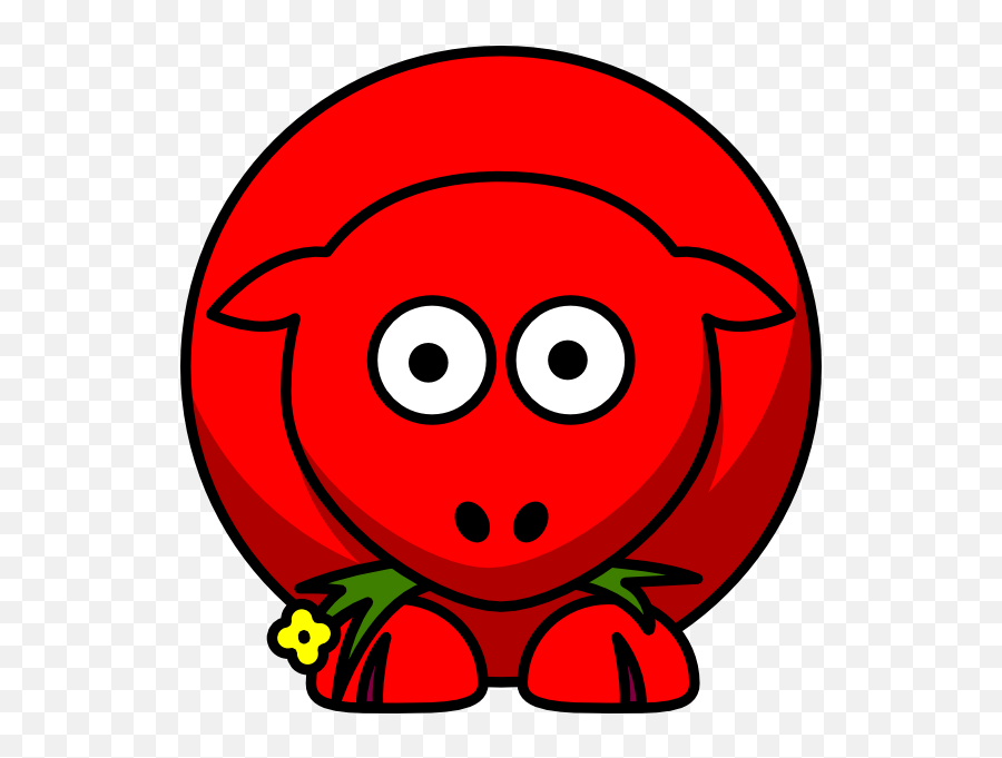 Sheep Red Two Toned Looking Straight Clip Art At Clkercom Emoji,Cross Eyed Face Emoticon