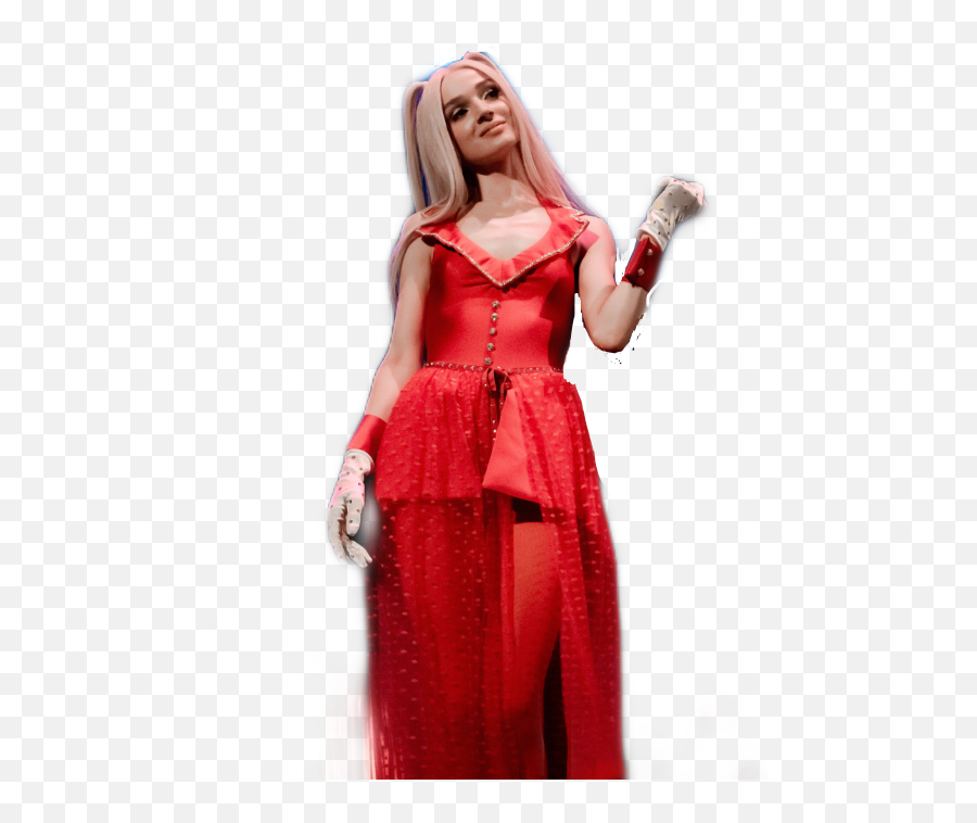 Poppy Concert Sticker - Waistline Emoji,Red Dress Emoji Costume