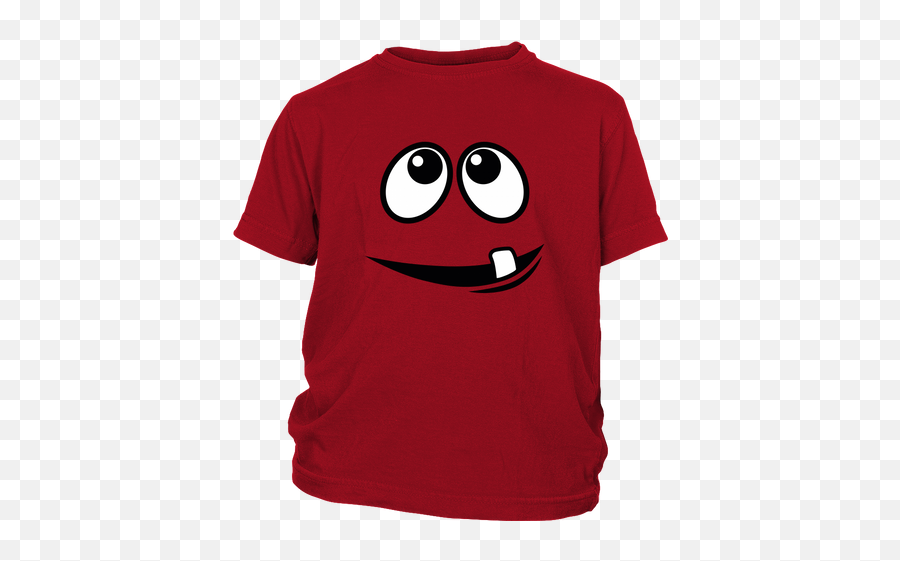 Smiling Monsteru0027s Face 1 Tooth Youth T - Shirt Egoteest Emoji,Emoticon Smiling Tongue -emoji