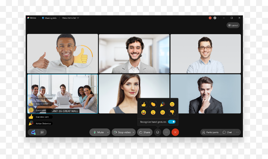 Cisco Añade La Comunicación No Verbal En Webex Reconoce - Gestos Profesionales En Videollamada Emoji,Que Significa El Nuevo Emoji De Facebook