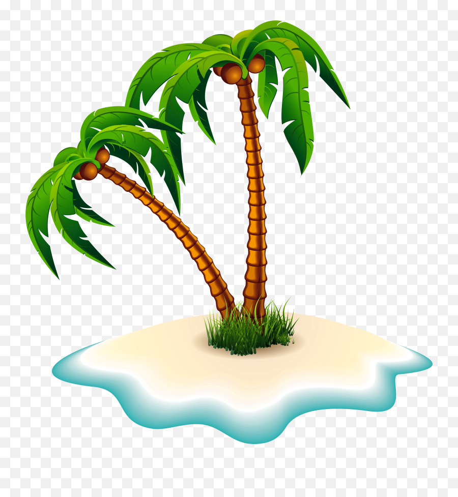 Palm Trees And Island Png Clipart Image - Clipart Palm Tree Png Emoji,Palm Tree Emoji