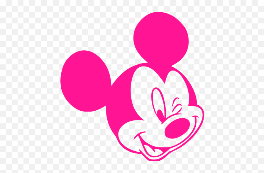 Deep Pink Mickey Mouse 39 Icon - Clipart Pink Mickey Mouse Emoji,Mickey Mouse Emoticon Text