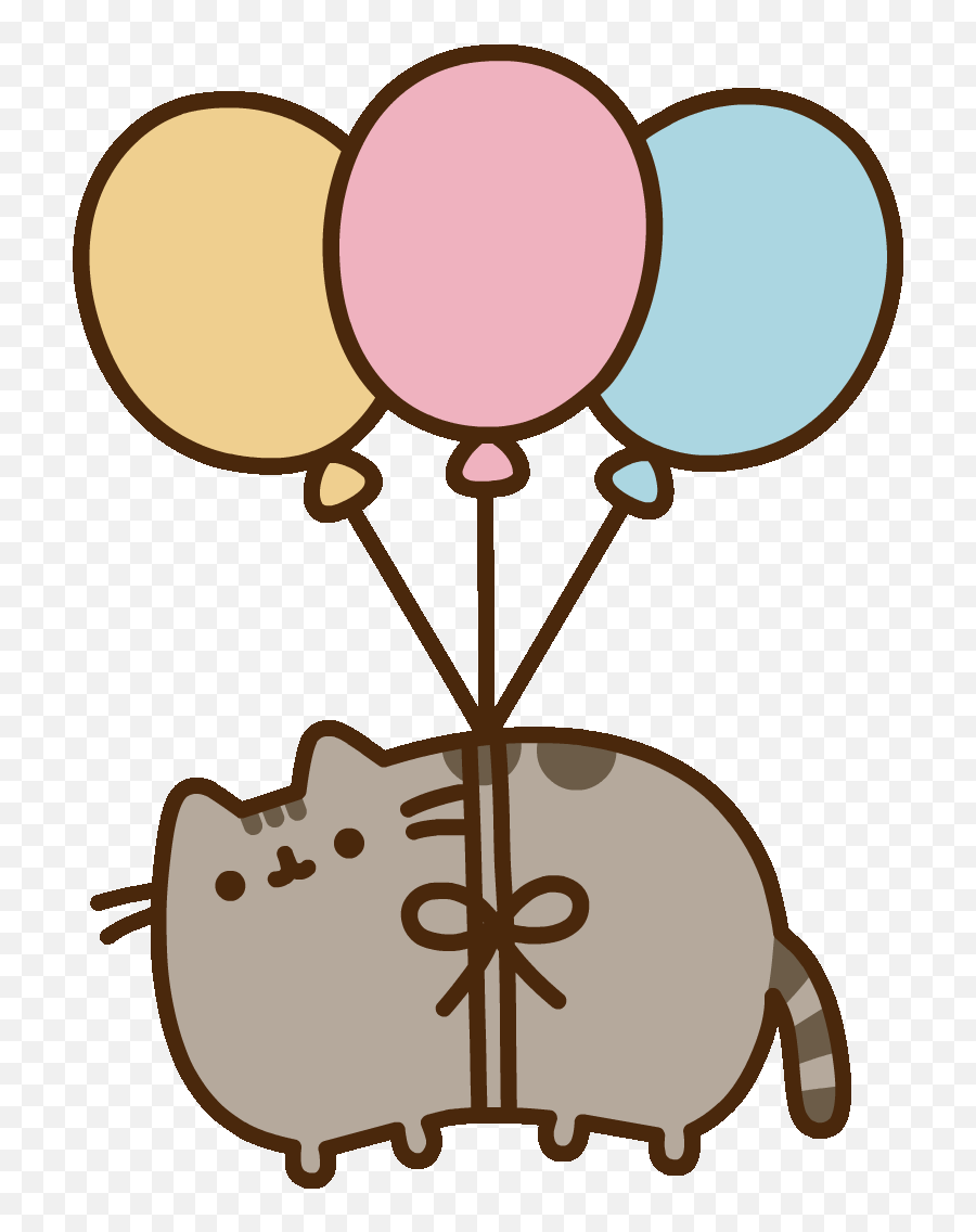 Cat Celebrate Sticker By Pusheen Birthday Cute Kawaii - Pusheen Balloons Emoji,Pusheen The Cat Emoji
