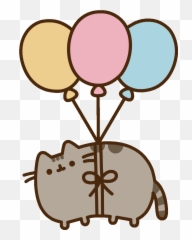 Cat Celebrate Sticker By Pusheen Birthday Cute Kawaii - Pusheen Balloons Emoji,Pusheen The Cat Emoji