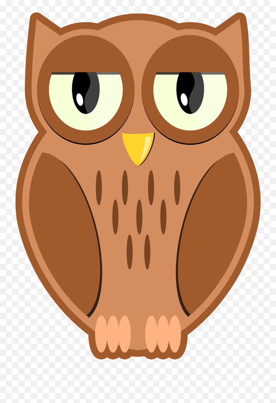 Brown Owl With Brown Eye Rings Clipart - Mewarnai Gambar Ranting Burung Emoji,Brown Eye Emoji