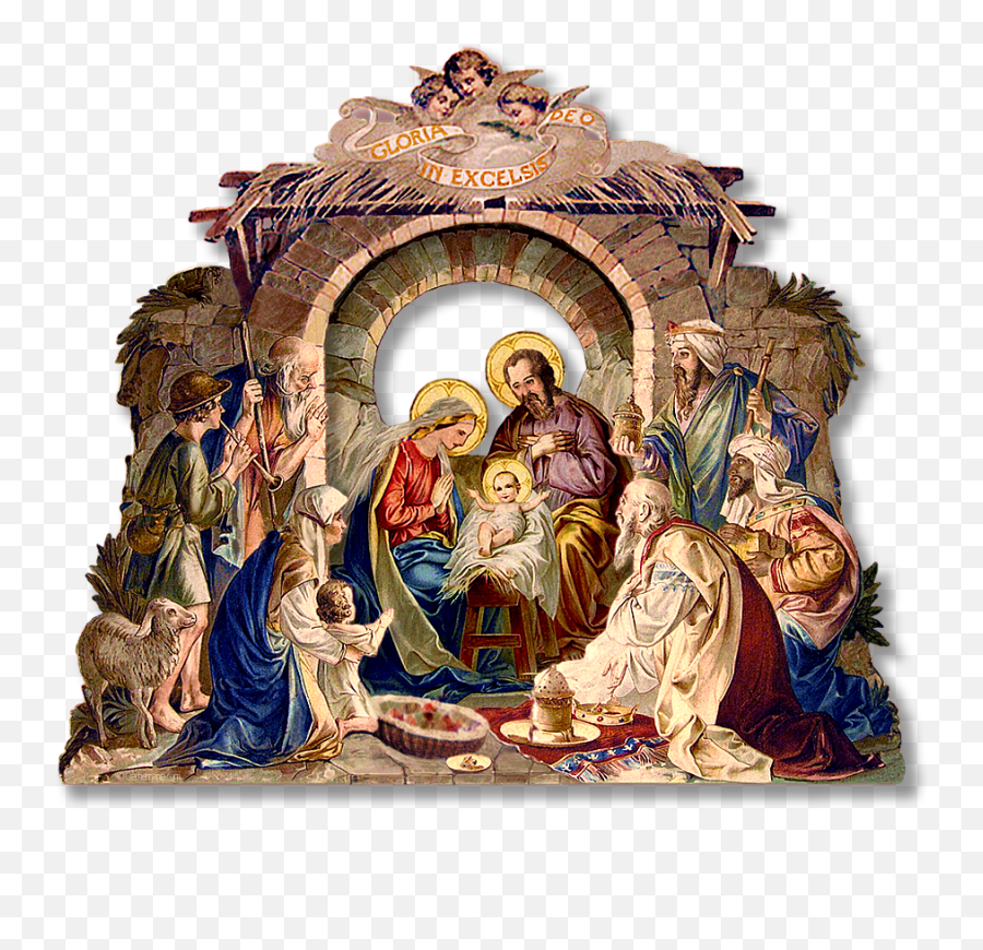 Royal Scene Jesus Nativity Clipart Png - Jesus Birth Images Png Emoji,Nativity Scene Emoticons