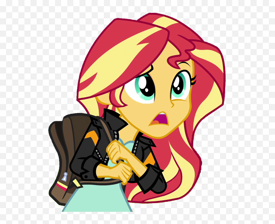 Download Fella Bag Clothes Confused Equestria Girls - Friendship Game Mlp Eg Sunset Shimmer Emoji,Emoji Girl Clothes