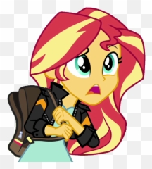 Download Fella Bag Clothes Confused Equestria Girls - Friendship Game Mlp Eg Sunset Shimmer Emoji,Emoji Girl Clothes
