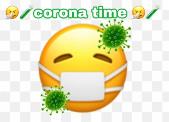 Corona Corontime Emoji Sticker - Emoji Medical Mask Png Apple,Emoticon For This Sucks