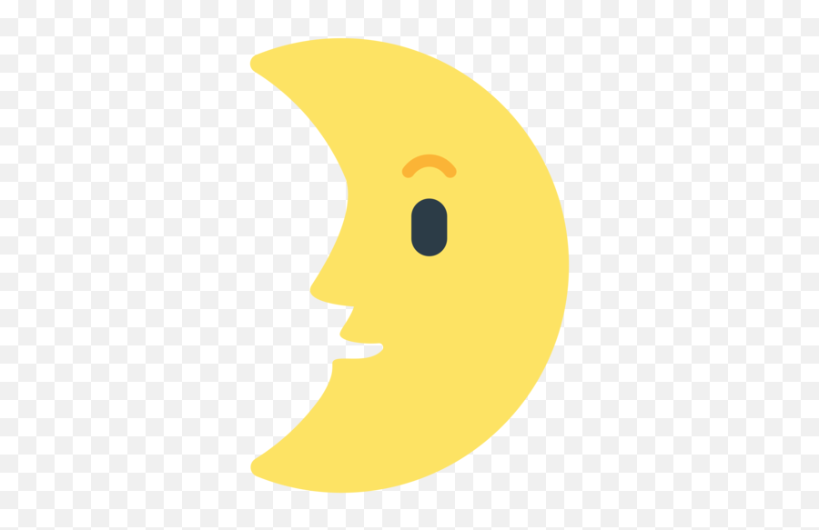 First Quarter Moon Face Emoji - Cartoon First Quarter Moon,Moon Face Emoji