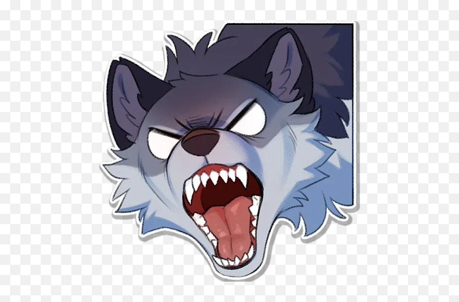 Wolfy 2 And Others Sticker Pack - Stickers Cloud Emoji,Scared Scream Emotion