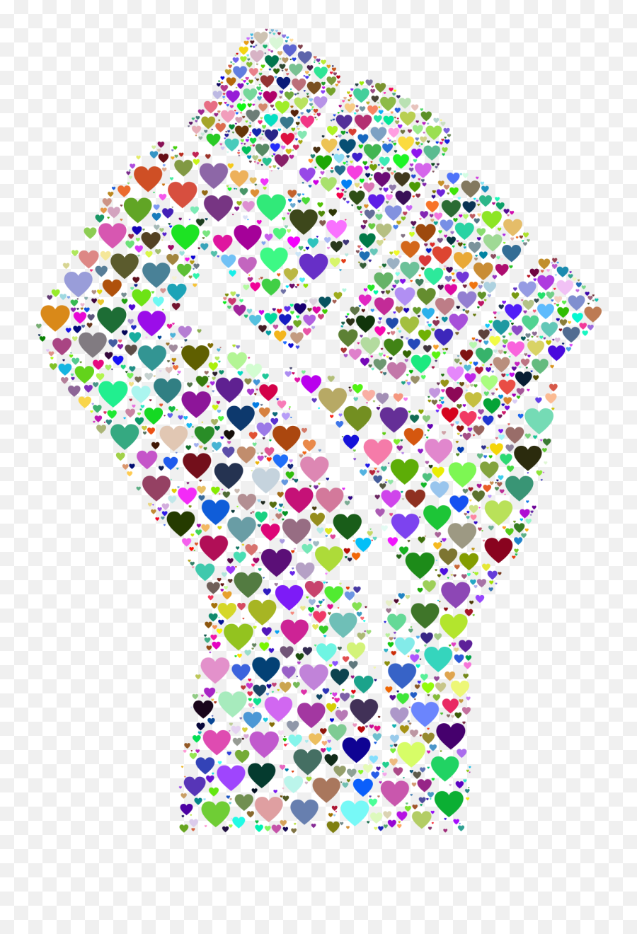 Colorful Fist Of Love - Openclipart Emoji,Small Raised Fist Emoji