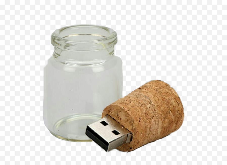 Usb Stick Glass Jar Sticker - Usb Flash Drive Emoji,Emoji Flash Drive