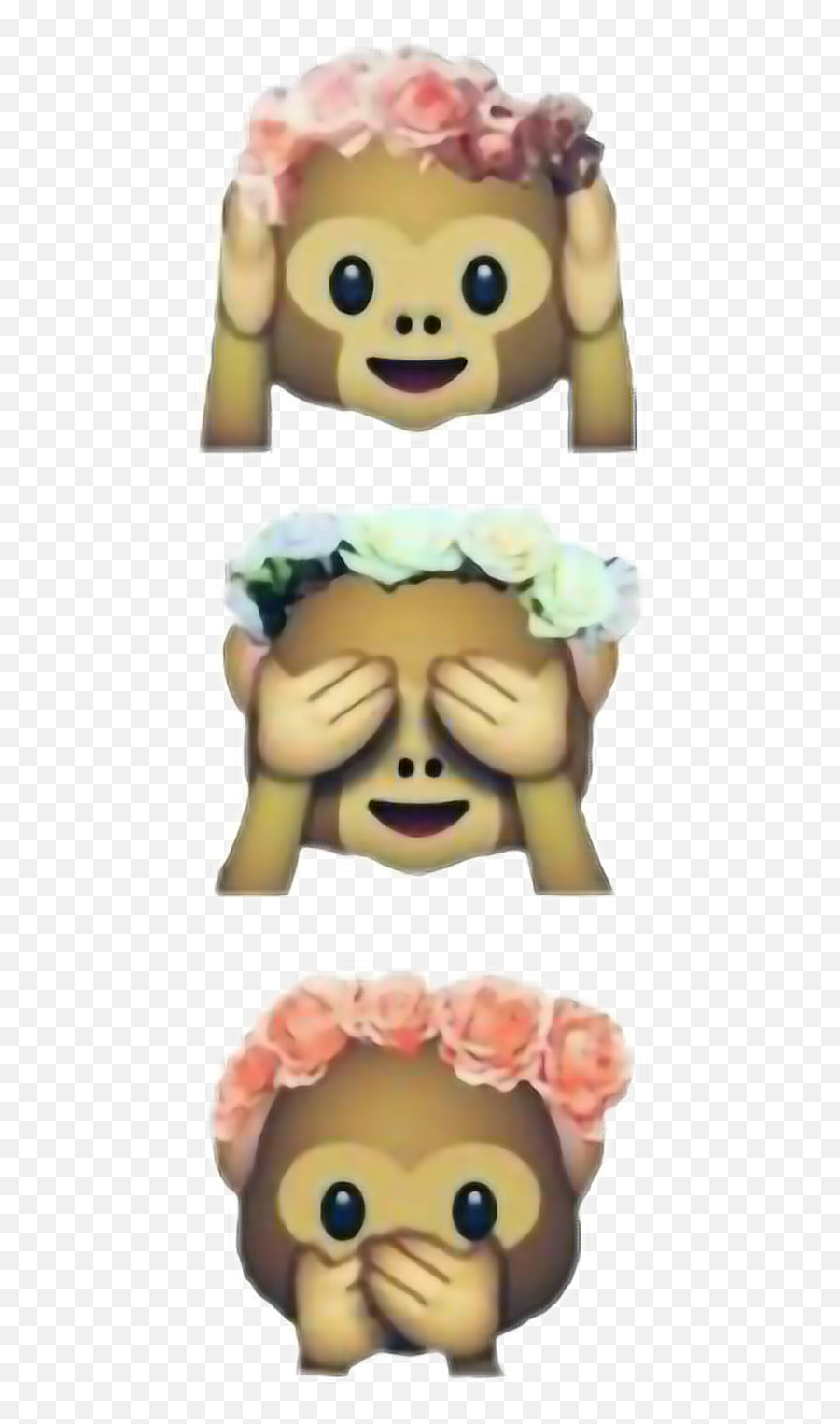 Emoji Monkey Snapchat Bynisha Sticker By Nisha - Flower Crown Monkey Emoji,How To Use Moving Emojis On Snapchat