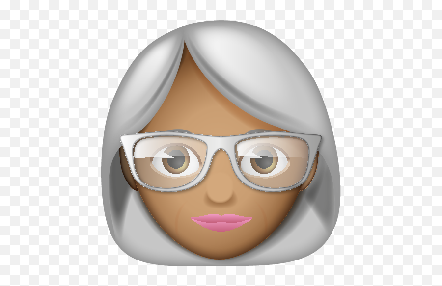 Old Woman With Glasses 4 - Old Girl Emoji Download,Girl With Glasses Emoji