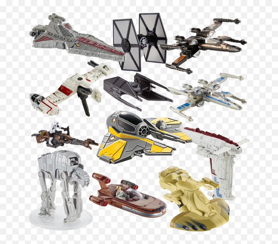 12 - Pack Assorted Star Wars Hot Wheels Ships Fictional Character Emoji,Star Wars X Wing Emoticon