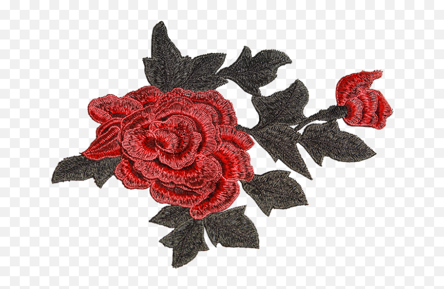Wholesale Red Rose Flower Embroidered Patch For Light Fabric - Rose Patches Transparent Png Emoji,Fabric Of Emotion