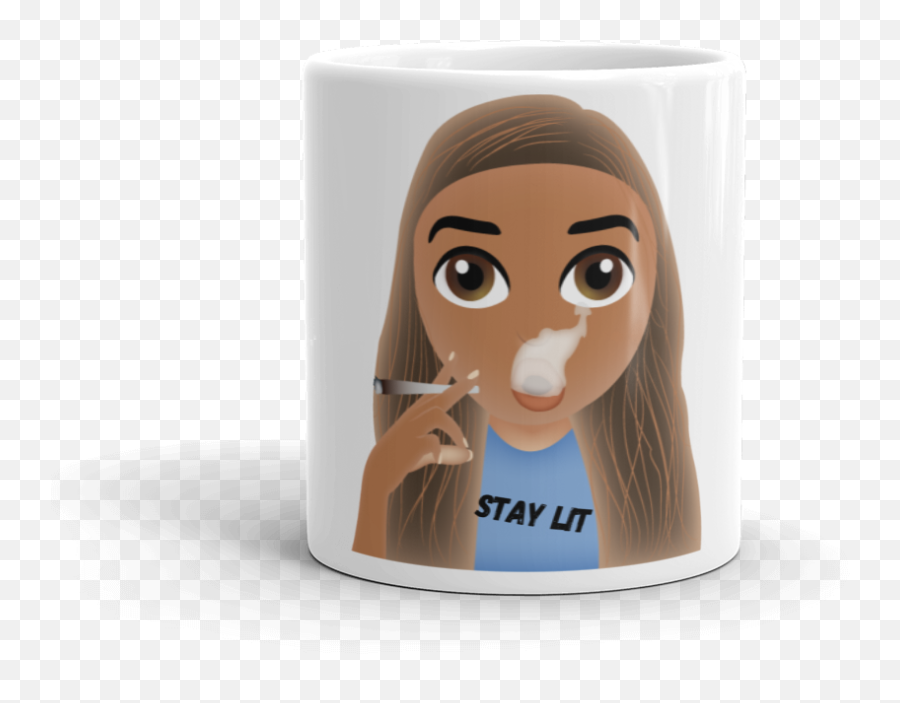 Mean Muggin Mugs - Girls Rep Emojisstay Litweed Smokergirl Serveware,Emoji Mugs