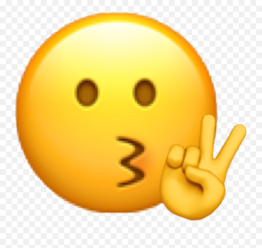 Peace Sign Emoji Sticker - Peace Sign Kissy Face,Peace Sign Emoji