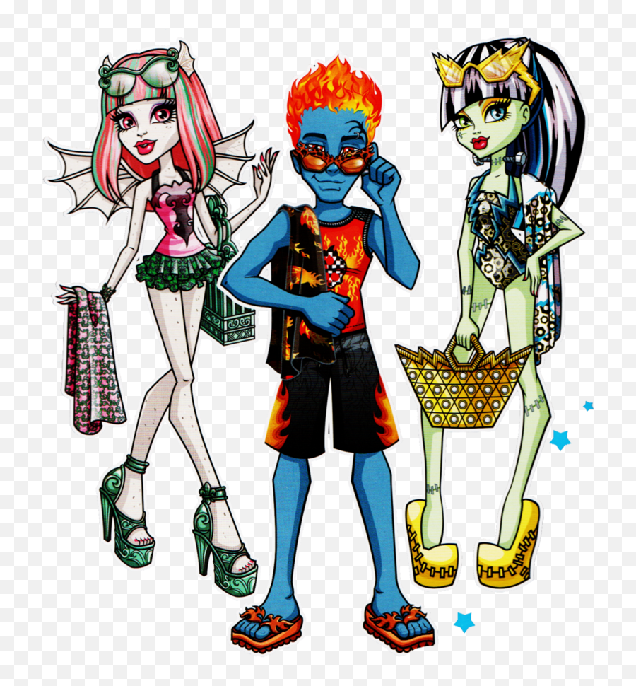 Clipart Swimming Swimming Class - Monster High Rochelle Beach Emoji,Monster High Emotion