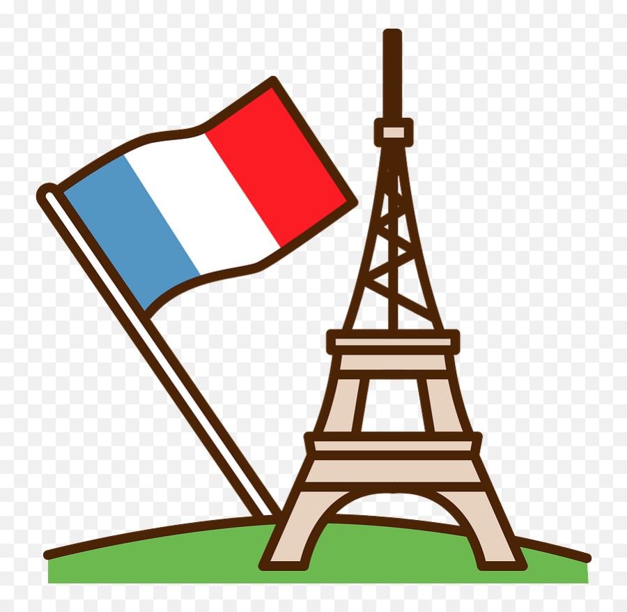 Eiffel Tower And French Flag Clipart - Eiffel Tower French Flag Emoji,Is There An Eiffel Tower Emoji