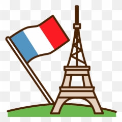 Eiffel Tower And French Flag Clipart - Eiffel Tower French Flag Emoji,Is There An Eiffel Tower Emoji