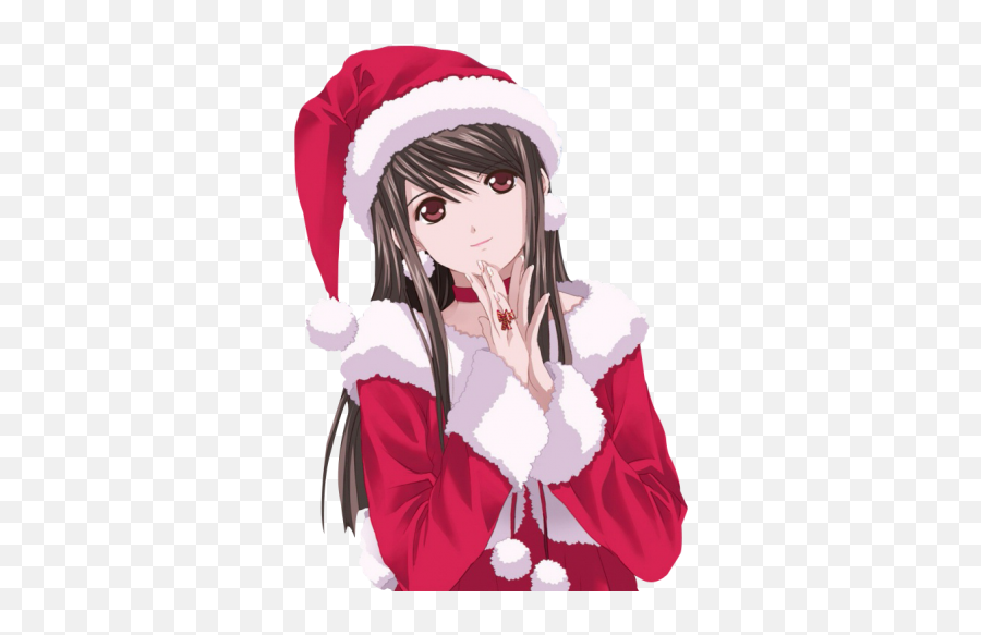 Anime No Background Posted By Sarah Cunningham - Anime Girl Christmas With Black Hair Emoji,Discord Lolli Transparent Emojis