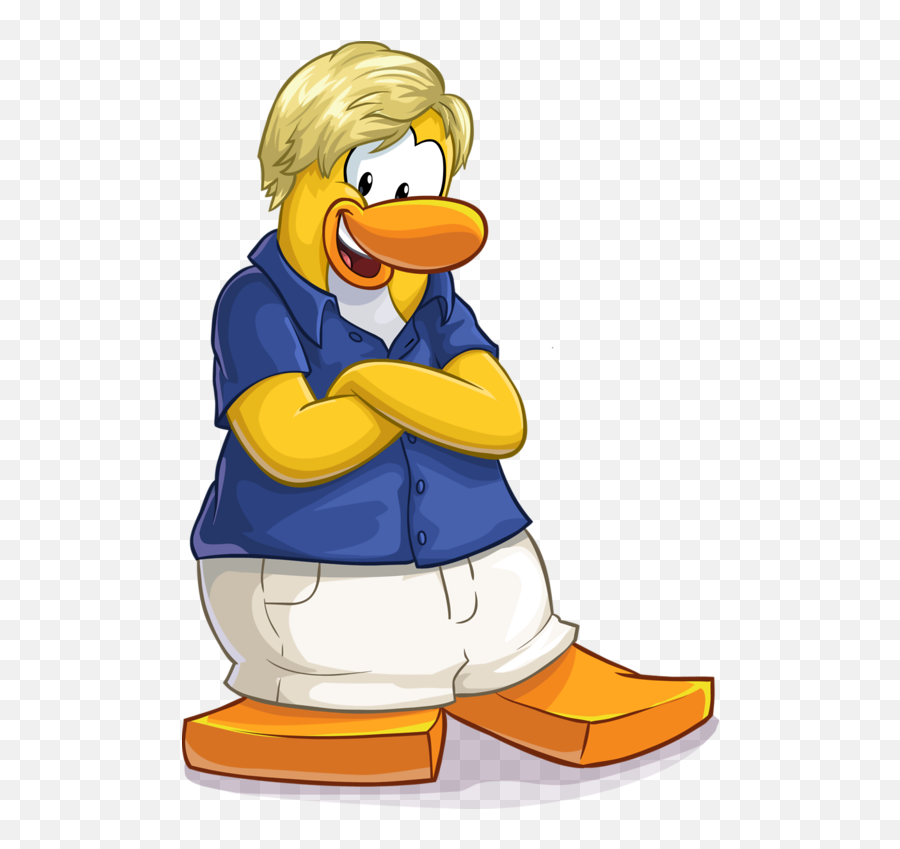 Yellow - Club Penguin With Blonde Hair Emoji,Dragster Emoticon