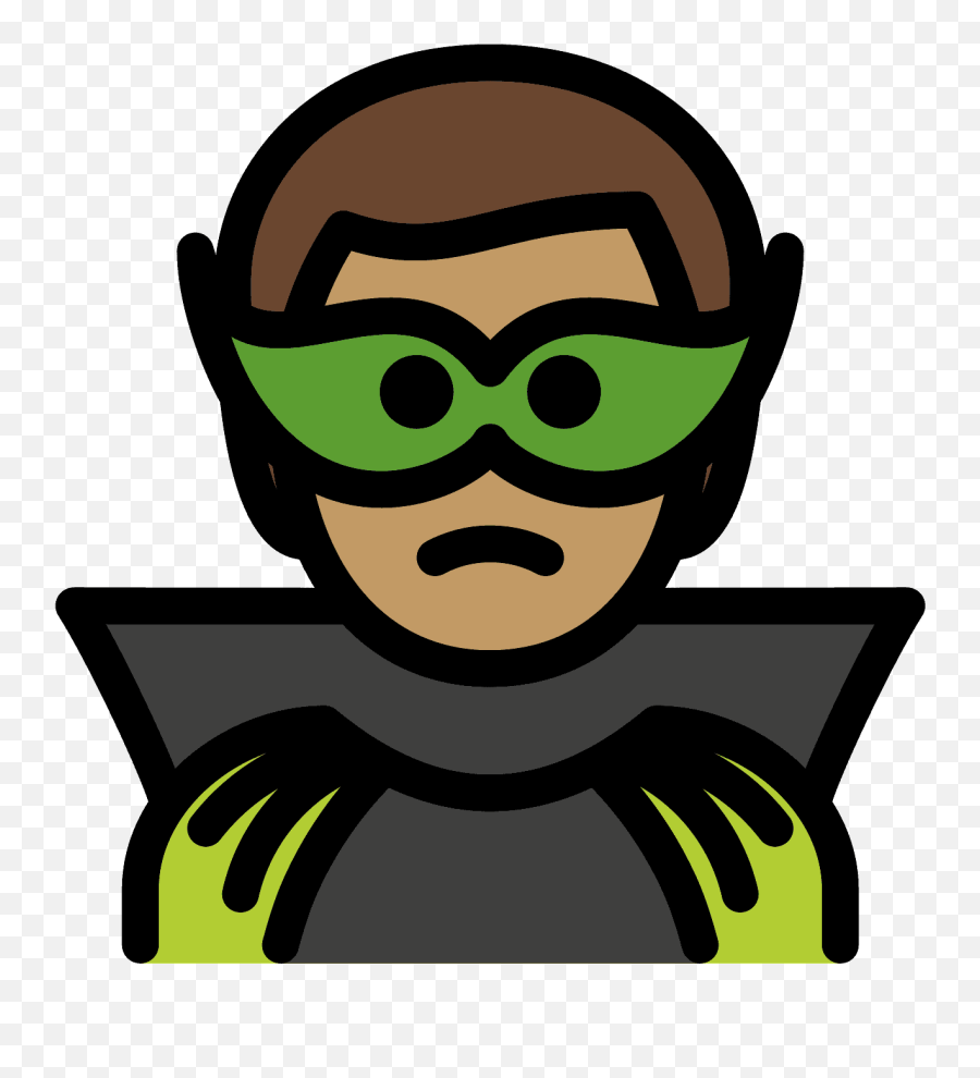 Man Supervillain Emoji Clipart - Supervillain,Mask And Man Emoji