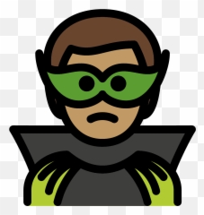 Man Supervillain Emoji Clipart - Supervillain,Mask And Man Emoji
