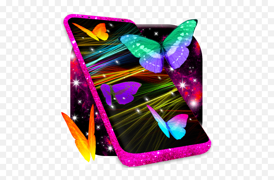 Neon Butterflies On Screen Apk 4100 On Pcmac Appkiwi - Girly Emoji,Samsung Galaxy Core Prime Emojis