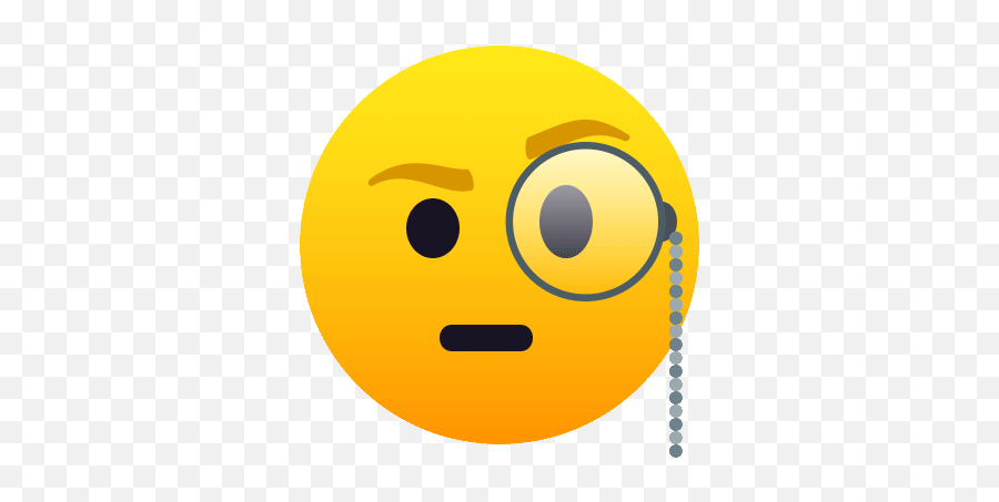 Face With Monocle Joypixels Gif - Monocle Emoji Gif,Pondering Emoji