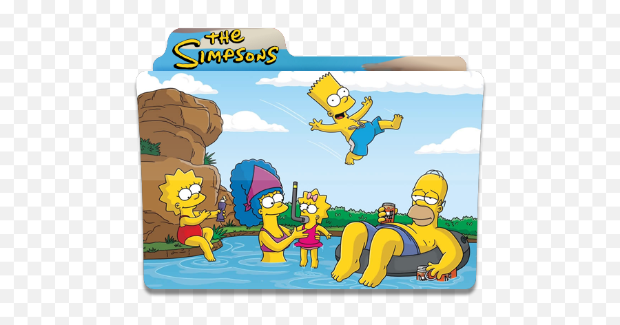 The Simpsons Faimily Swimming Folder Folders Free Icon Emoji,Homer Simpson Thirsty Emoticon