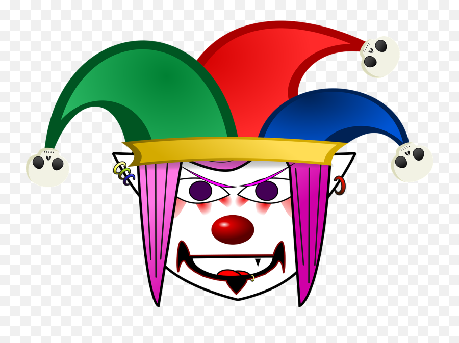 Clown Jester Cartoon Bad Evil - Imagenes De Bufon Animado Emoji,Jester Hat Emoji