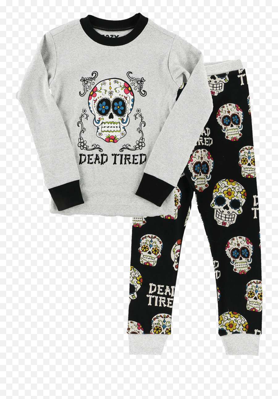 Dead Tired Kid Pj Set Lazyone Emoji,Long Sleeve Shirt Emoji