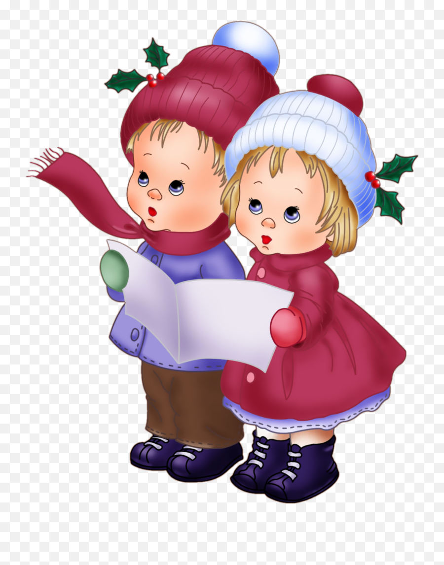 Ftestickers Christmas Children Sticker By Pennyann - Vintage Cute Christmas Clipart Emoji,Emoji Christmas Carols