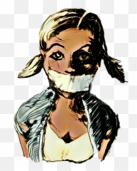 Shutup Punk Cute Pigtails Sticker - For Women Emoji,Taped Mouth Emoji