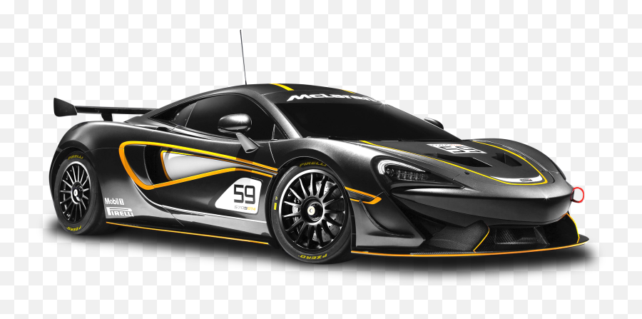Black Mclaren 570s Gt4 Racing Car Png Emoji,Race Car Emoji